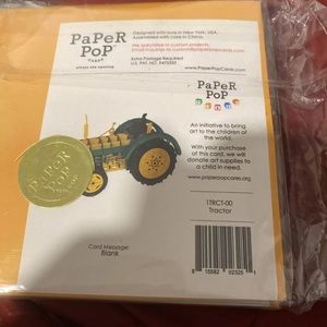 Pack of 10 Paper Pop Cards - Tractor